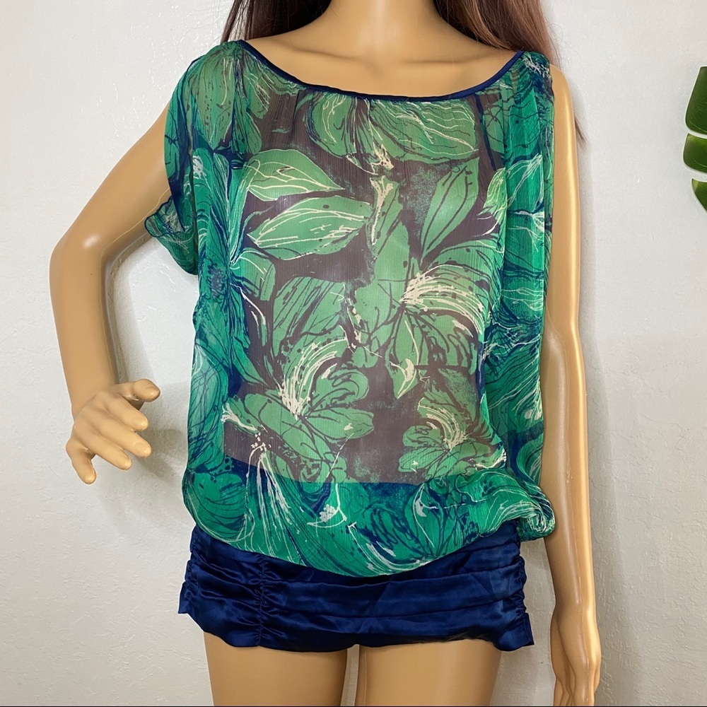 Bebe silk off shoulder blouse